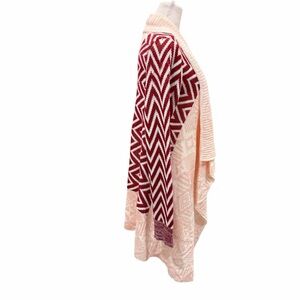 Faded Glory Red and Cream Chevron Cardigan